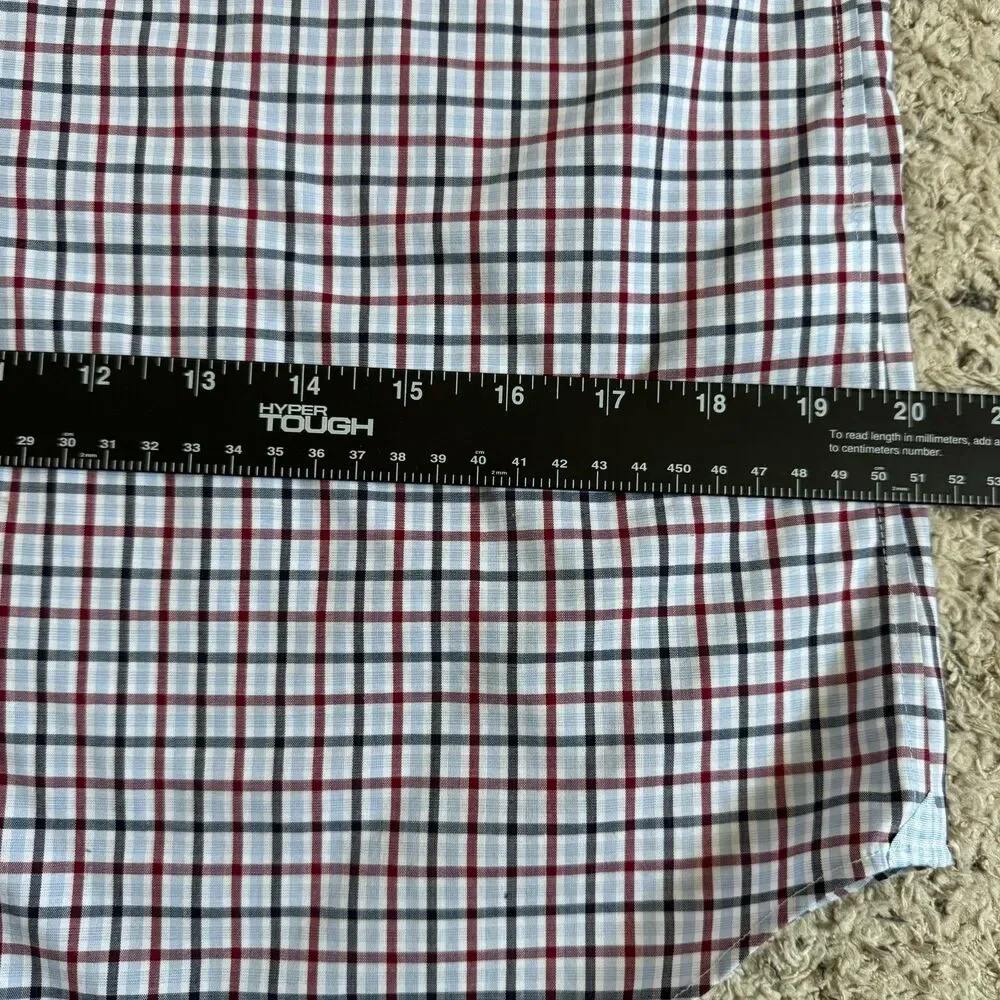 Banana Republic Grant Fit Men’s M 15-15.5 Plaid Check Cotton Long Sleeve Shirt